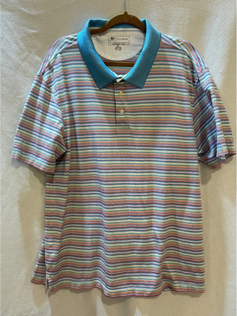 Jos. A. Bank Leadbetter Golf Polo Shirt XL Striped Cotton